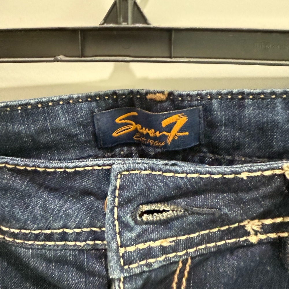 Seven7 Women's Dark Blue Jean Shorts - Picture 3 of 5